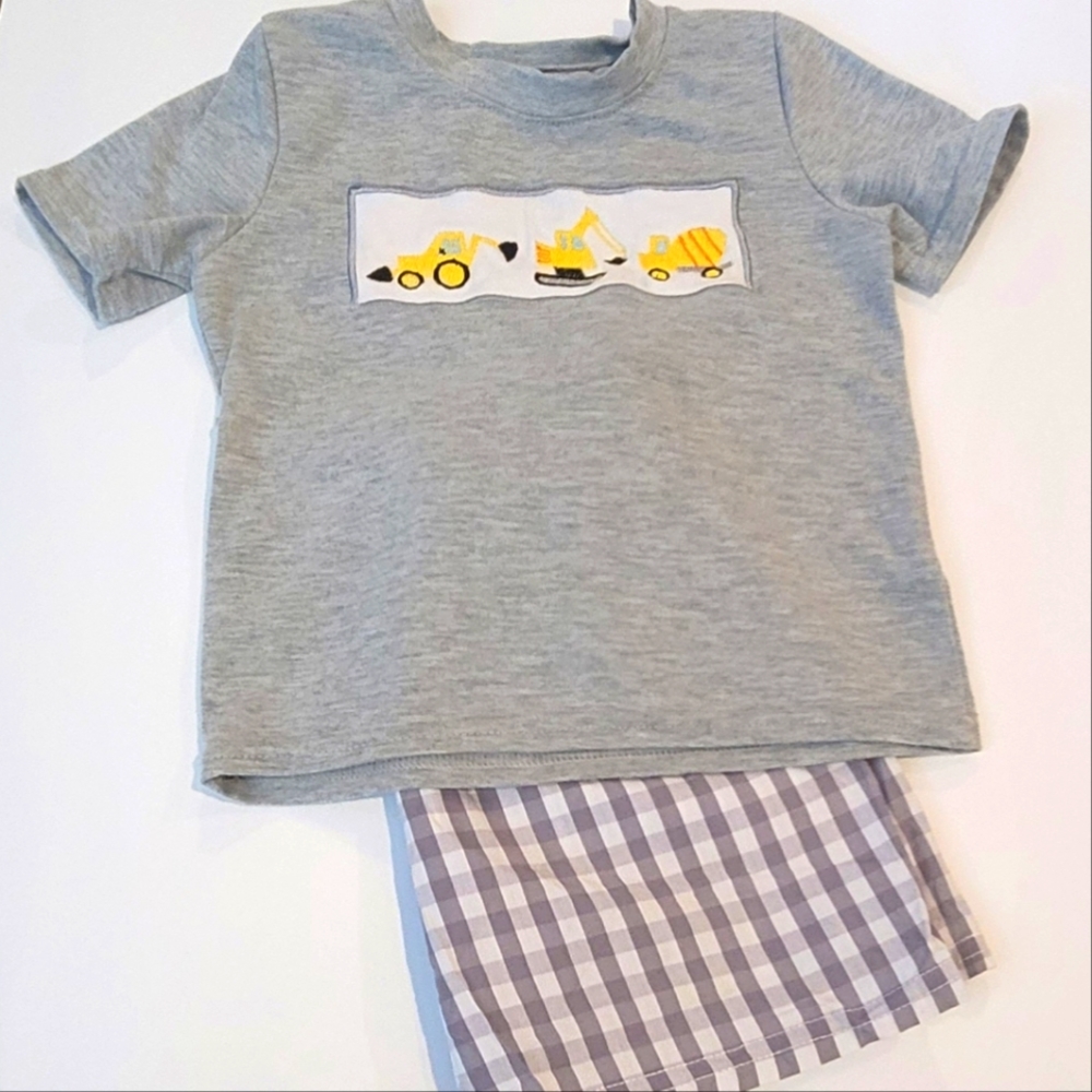 Toddler Boy Boutique Construction Short Set
